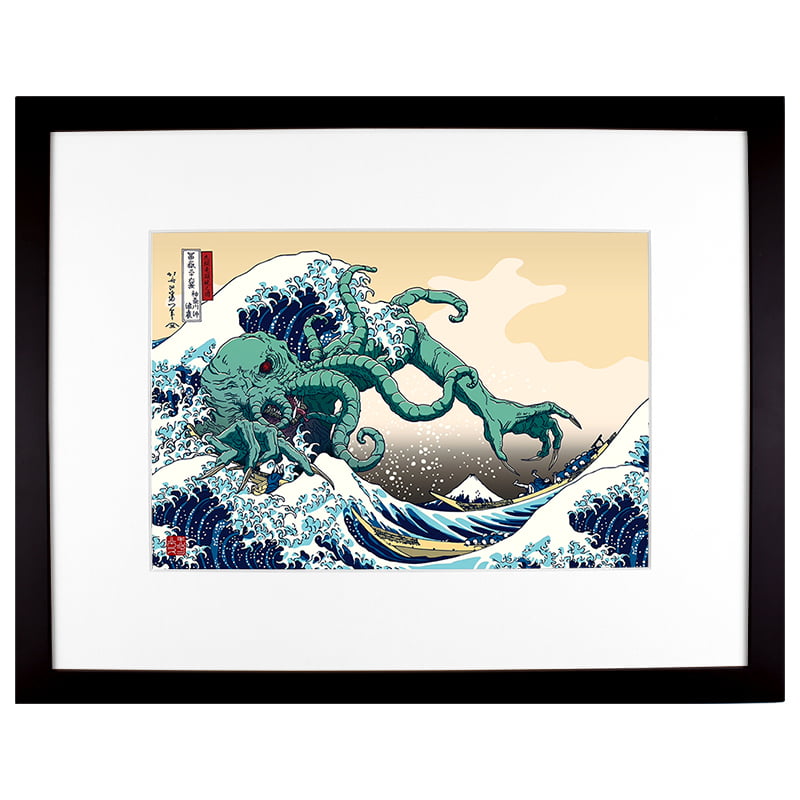 クトゥルフ神話 浮世絵木版画「神奈川沖浪裏 九頭竜顕現之図」｜浮世絵工房