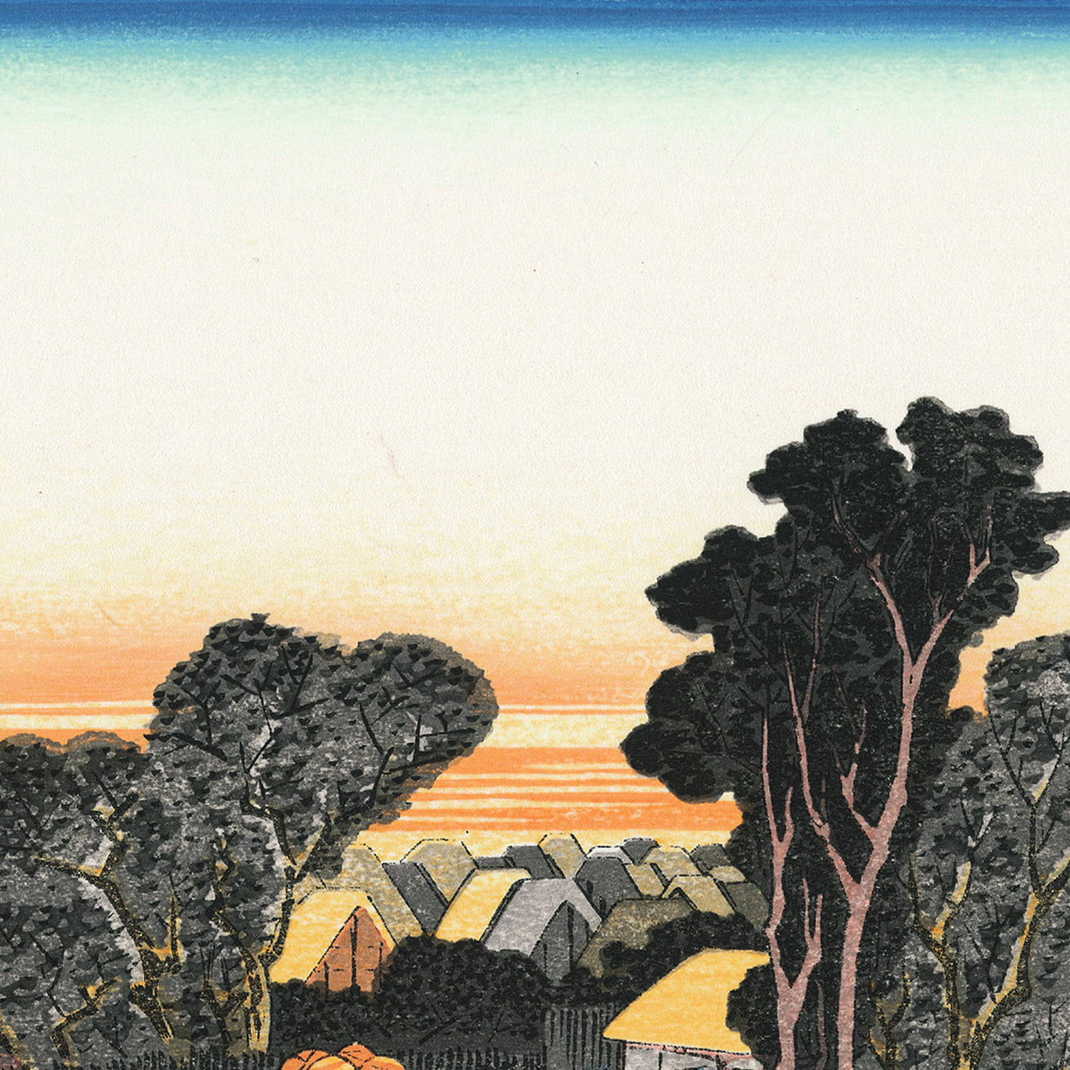 広重　浮世絵版画 歌川広重「東海道五十三次 川崎 六郷渡舟」浮世絵木版画｜浮世絵工房