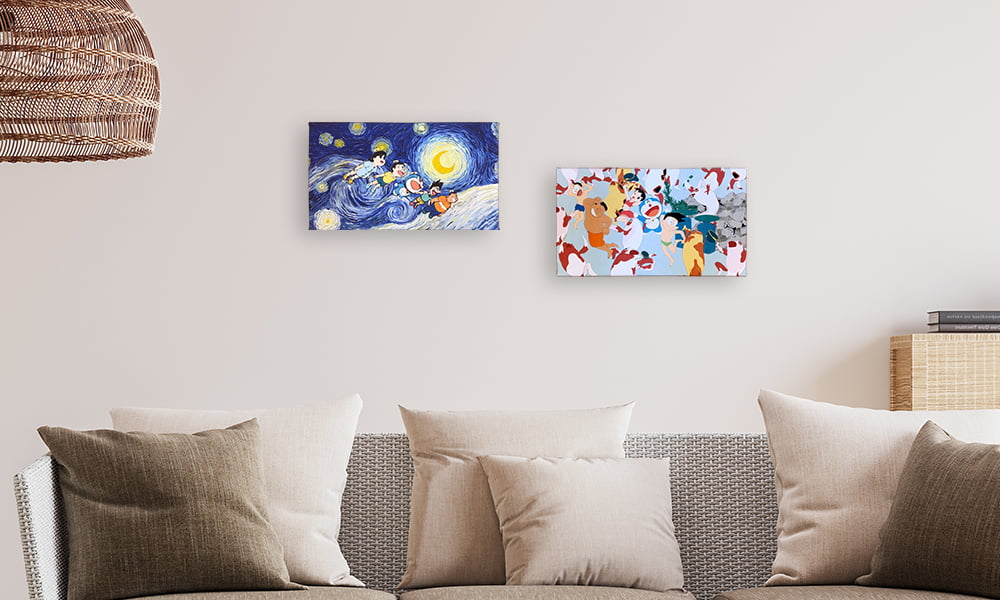 『映画ドラえもん のび太の絵世界物語』名画ファブリックボード「星月夜」を飾ったイメージ写真