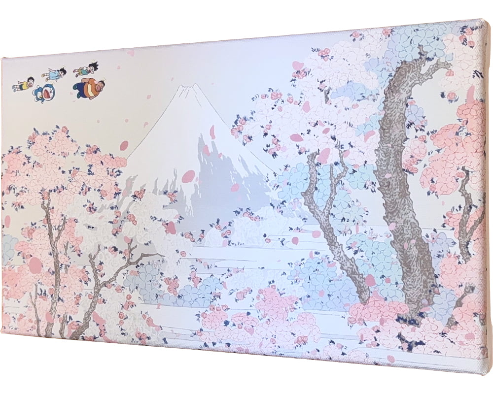 『映画ドラえもん のび太の絵世界物語』名画ファブリックボード「桜花に富士図」