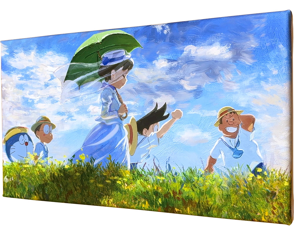 『映画ドラえもん のび太の絵世界物語』名画ファブリックボード「散歩、日傘をさす女」