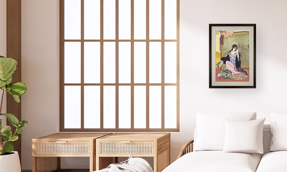 エヴァ浮世絵「箱根八里美人三画揃 マリ」を飾ったイメージ写真