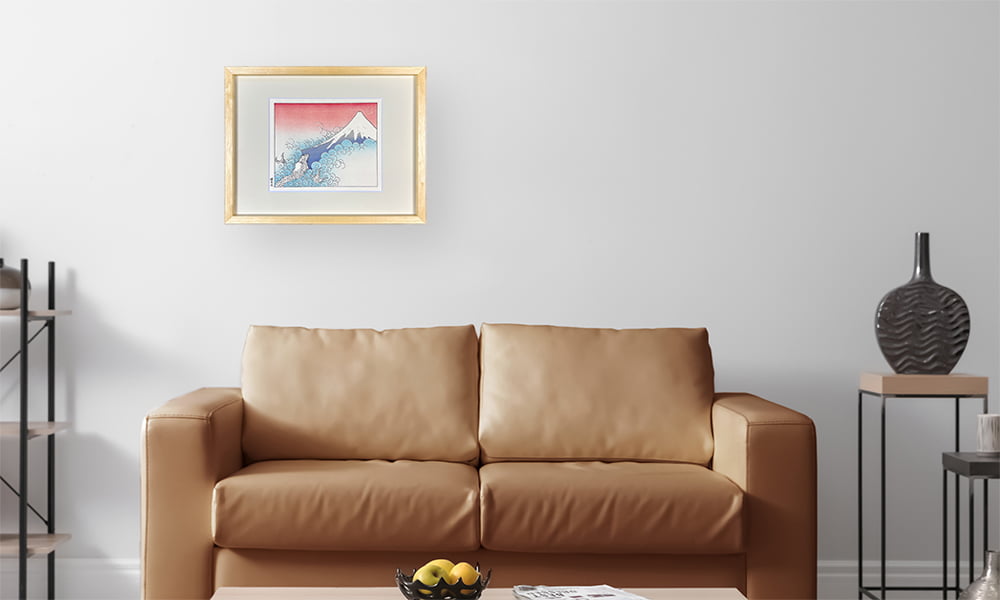 猫星 光 オリジナル浮世絵木版画「登竜の富士」を飾ったイメージ写真