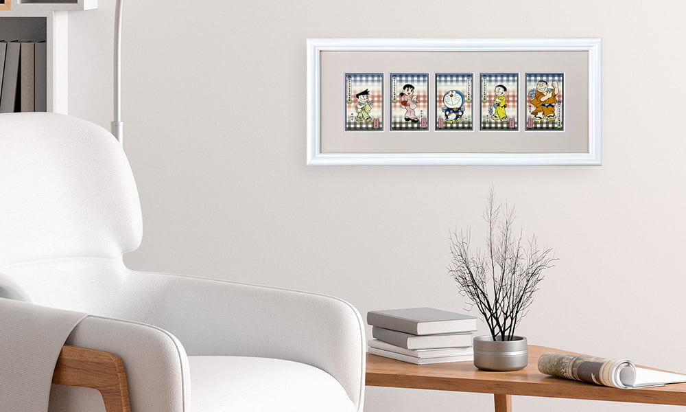 ドラえもん 浮世絵ジークレー版画「江戸ドラえもん役者」を飾ったイメージ写真