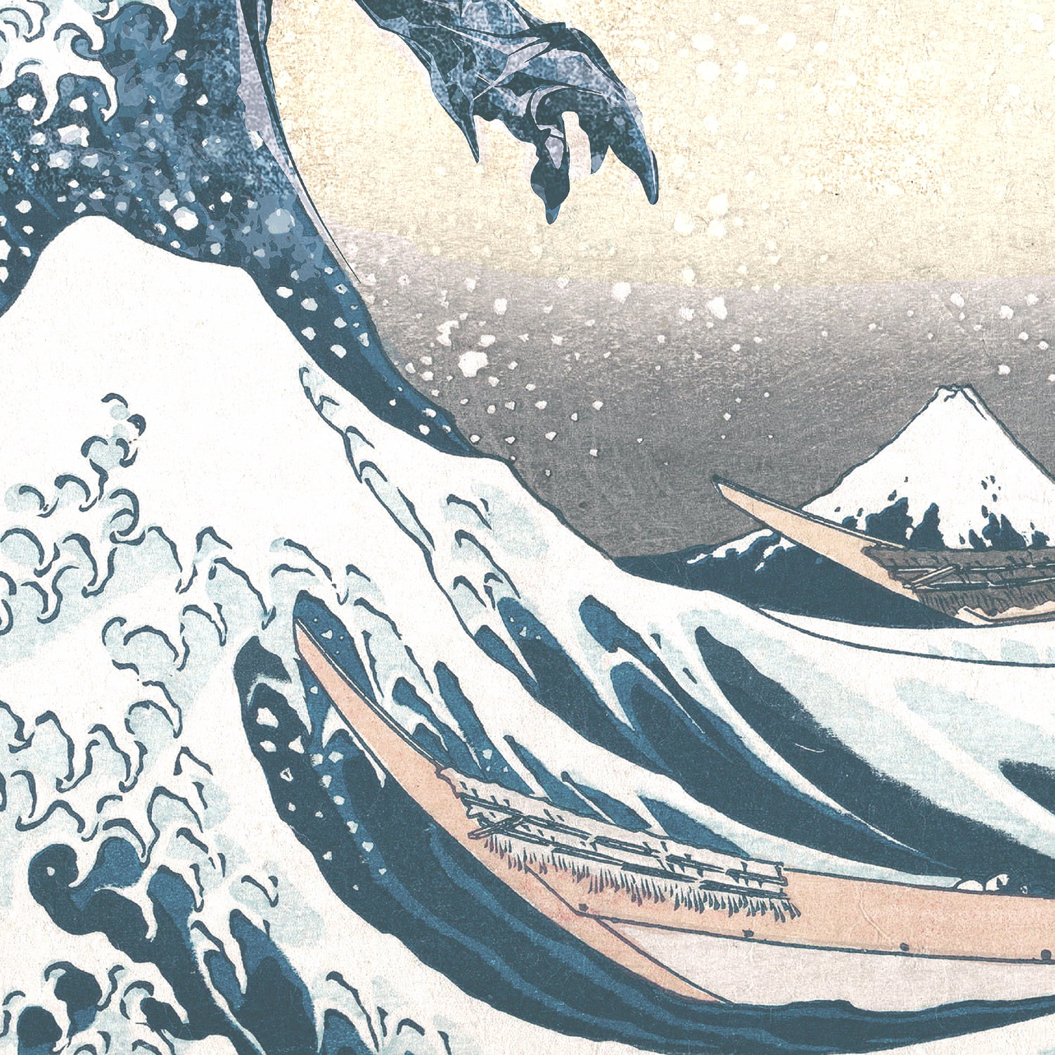 ゴジラ浮世絵 ジークレー版画「富嶽三十六景 神奈川沖浪裏」｜浮世絵工房