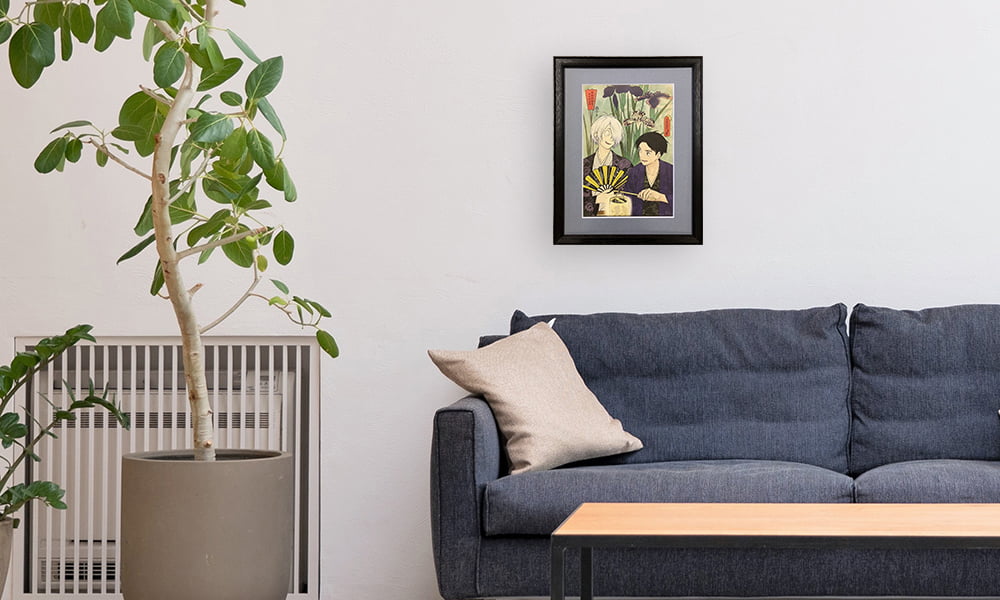 ゲゲゲ浮世絵「当盛花之顔菖蒲」を飾ったイメージ写真