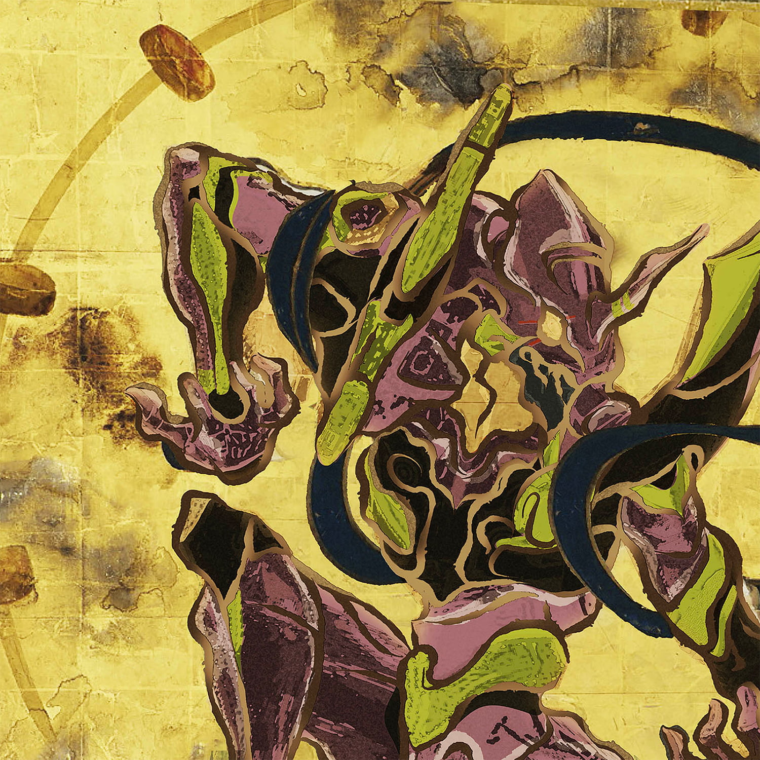 エヴァ浮世絵屏風「EVANGELION 風神雷神図屏風～雷神図：初号機／碇