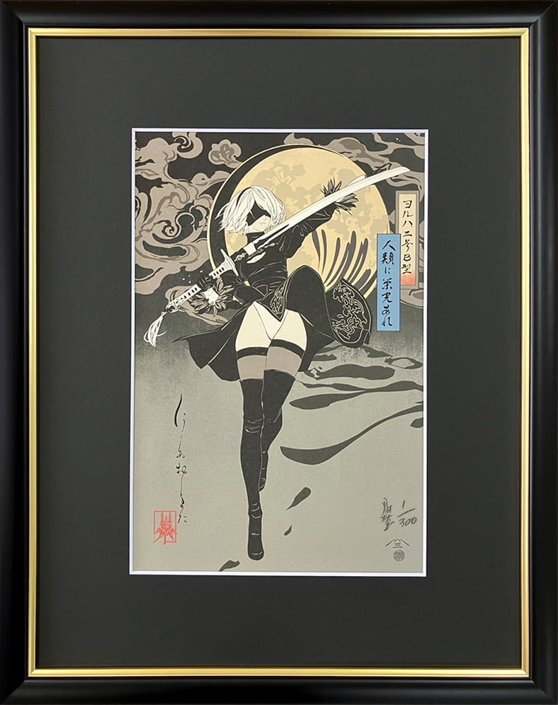 NieR:Automata』浮世絵木版画「ヨルハ二号B型」｜浮世絵工房