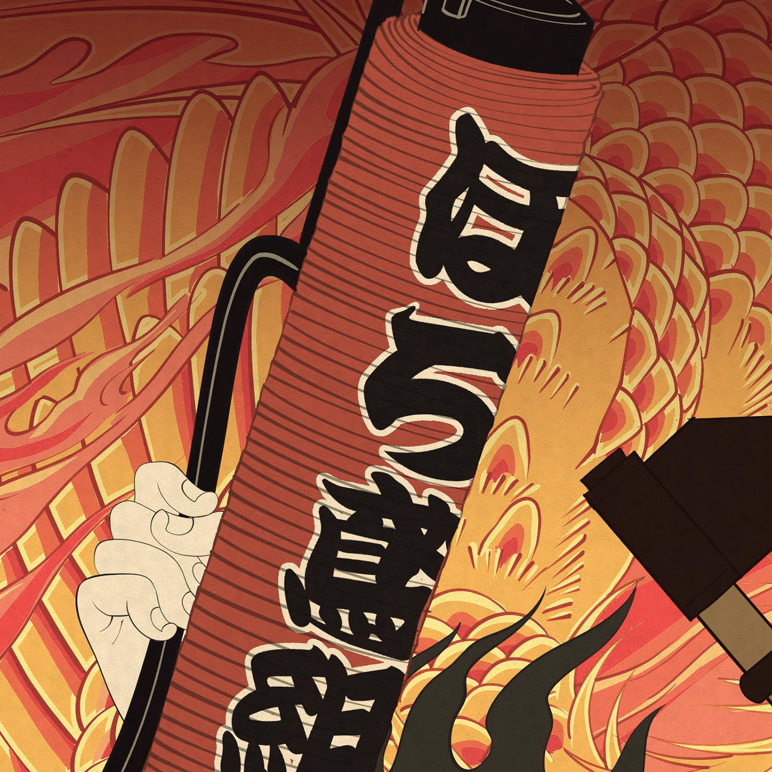 火喰鳥浮世絵「江戸火消譚 火喰鳥 松永源吾 烈火鎮撫之圖」｜浮世絵工房