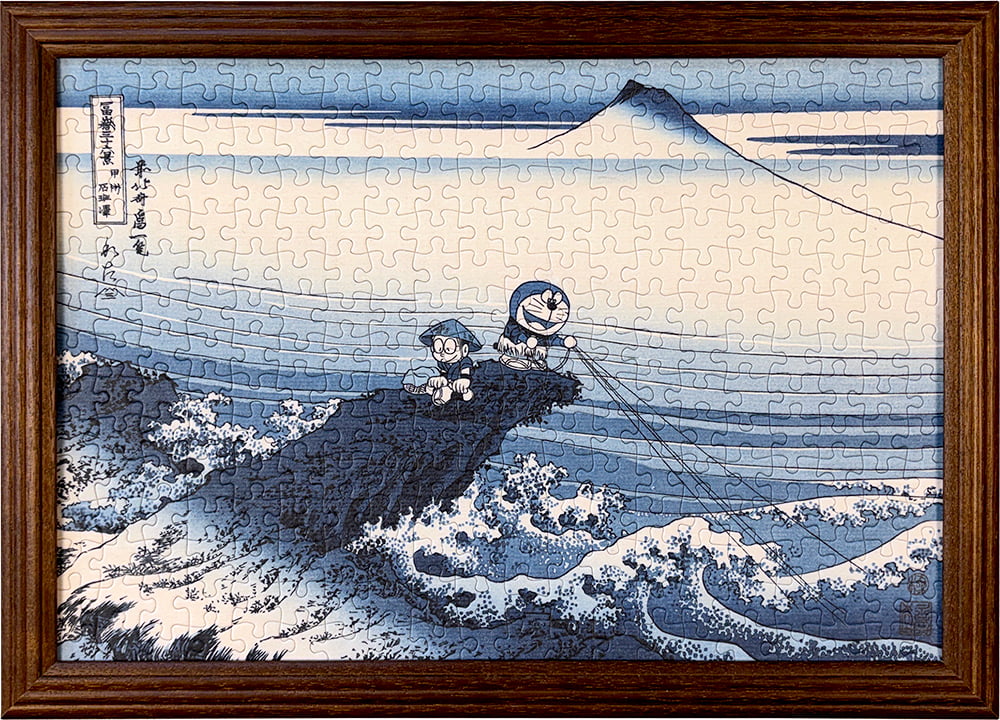 ドラえもん 浮世絵・越前和紙パズル「富嶽三十六景 甲州石班澤