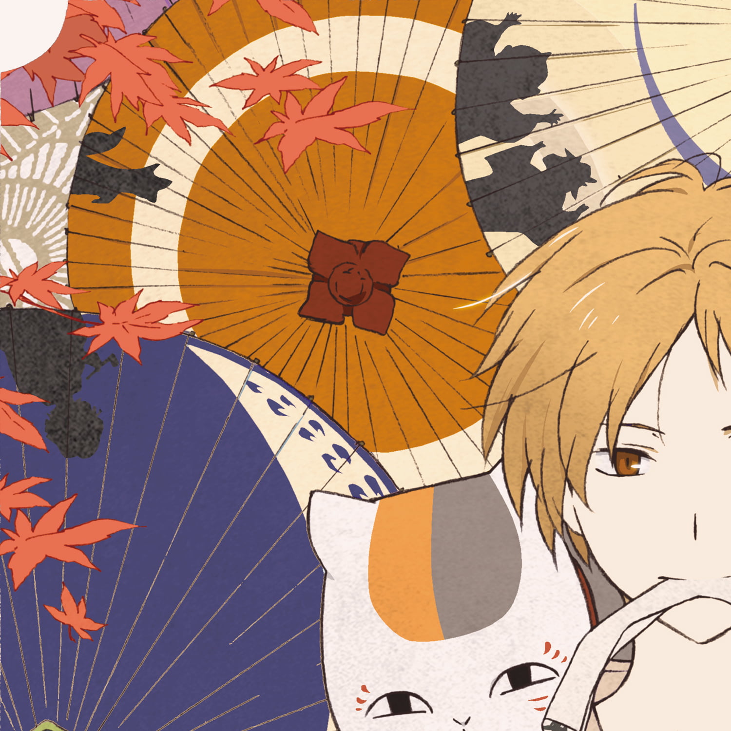 夏目友人帳浮世絵「秋風和傘模様」｜浮世絵工房