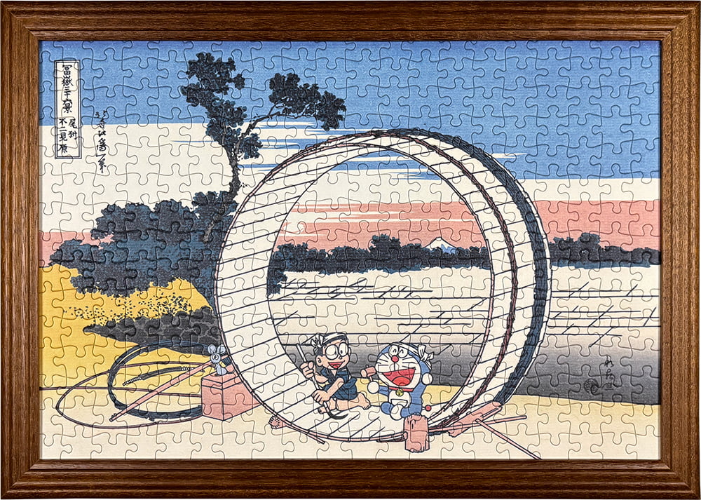 ドラえもん　浮世絵シリーズ　富嶽三十六景　尾州不二見原 ドラえもん 浮世絵・越前和紙パズル「富嶽三十六景 尾州不二見原