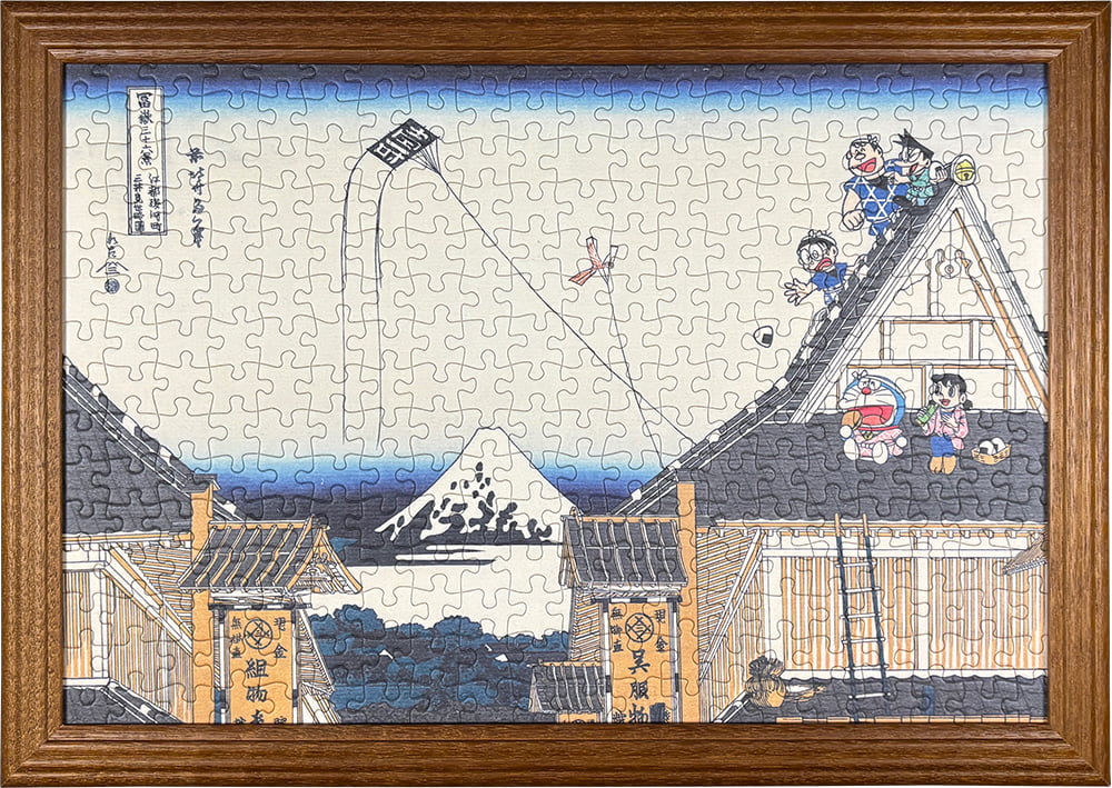 ドラえもん 浮世絵・越前和紙パズル「富嶽三十六景 江都駿河町三井見世略図」